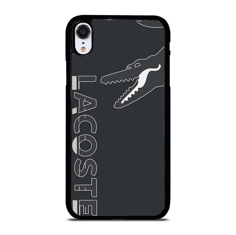 LACOSTE CROCODILE ALL BLACK iPhone XR Case Cover LACOSTE CROCODILE ALL BLACK iPhone XR Case Cover