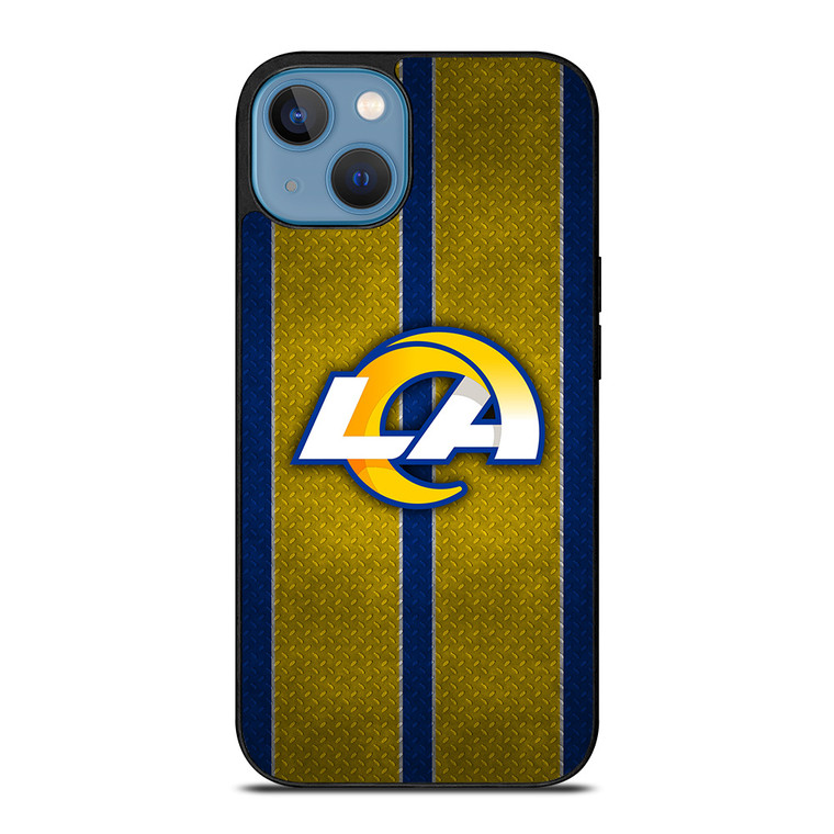LOS ANGELES RAMS NFL METAL STRIPE iPhone 13 Case Cover LOS ANGELES RAMS NFL METAL STRIPE iPhone 13 Case Cover