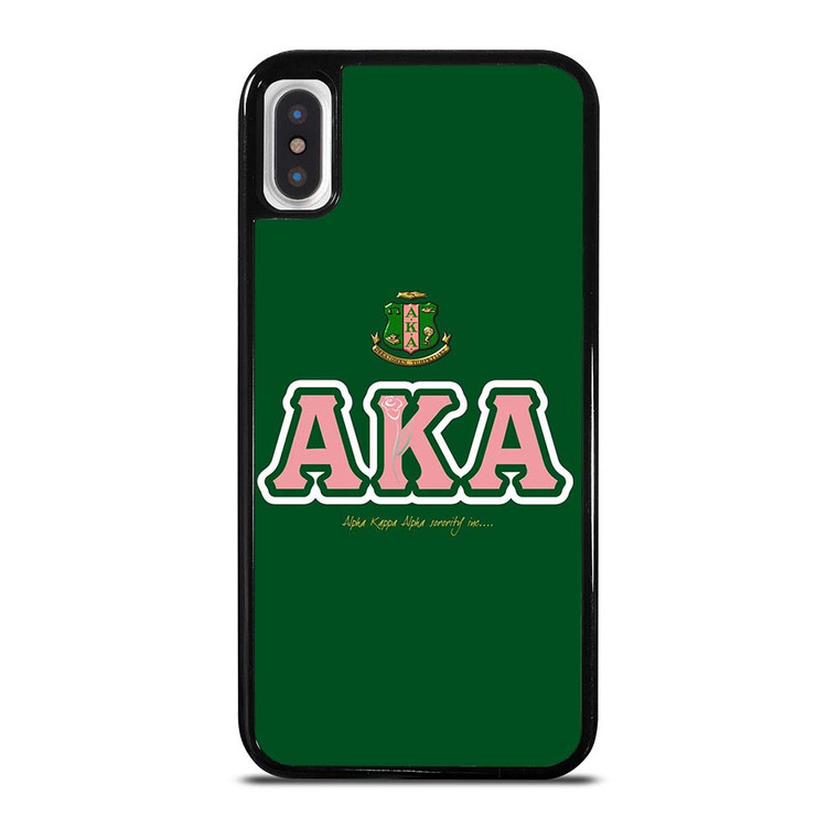 AKA PINK AND GREEN SIMPLE LOGO iPhone X / XS Case Cover