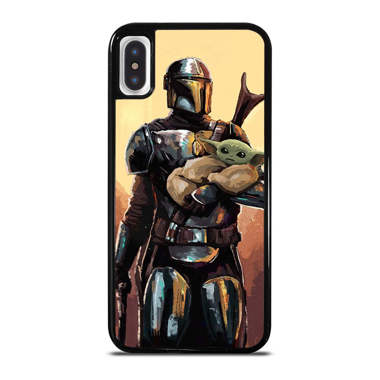 BABY YODA AND THE MANDALORIAN STAR WARS ART iPhone X / XS Case Cover