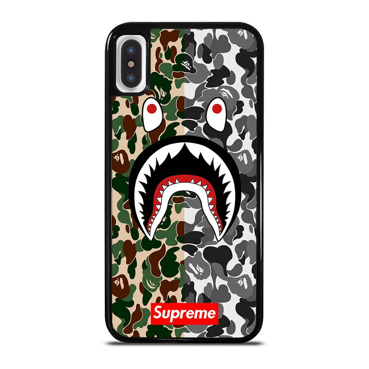 BAPE SHARK SUPREME CAMO 2 iPhone X / XS Case Cover