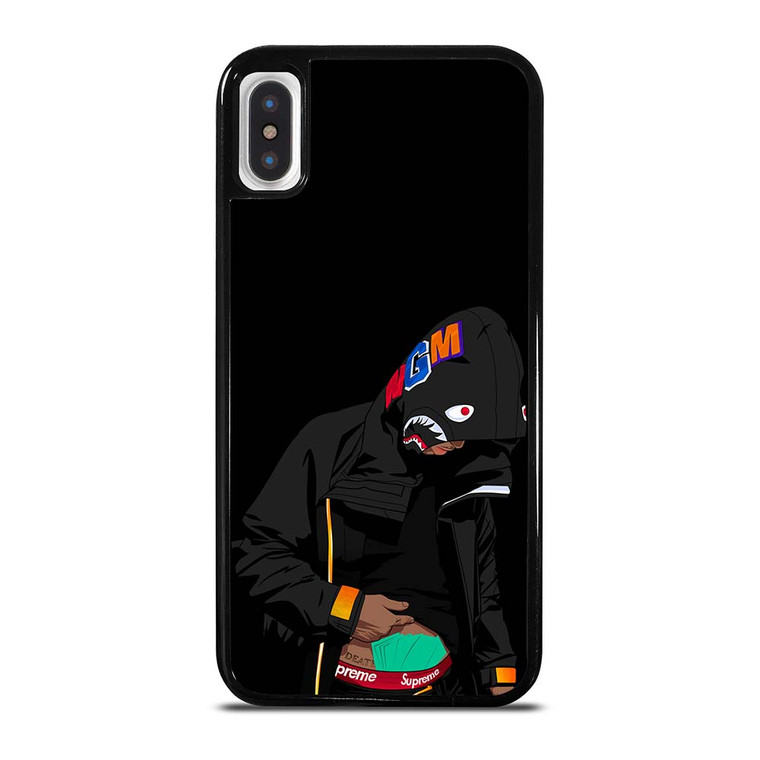 BAPE SHARK X SUPREME MEN BLACK iPhone X / XS Case Cover