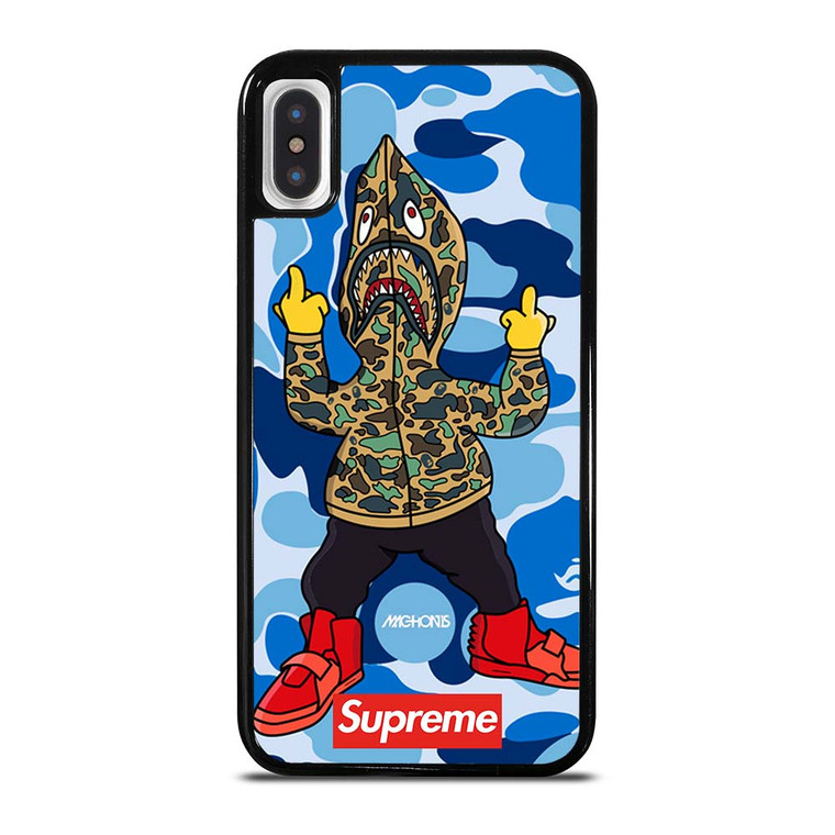 BATHING APE SUPREME SHARK CAMO iPhone X / XS Case Cover