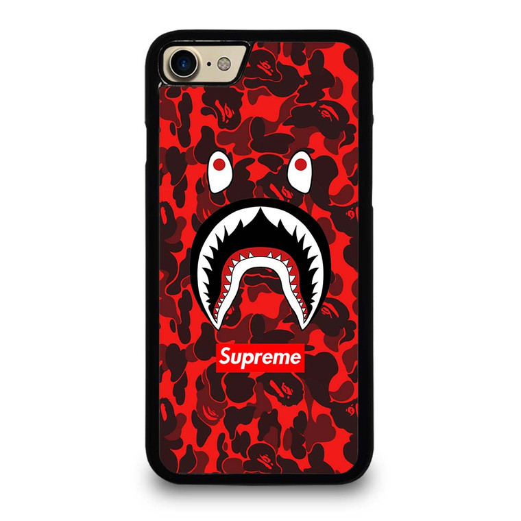 BAPE SHARK SUPREME CAMO RED iPhone 7 / 8 Case Cover