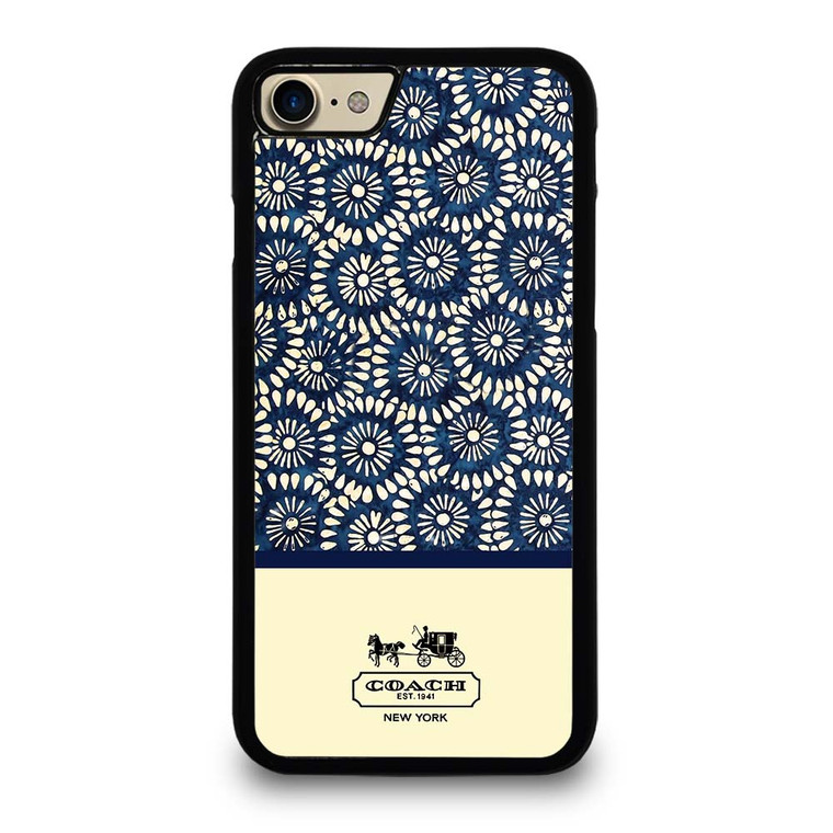 COACH NEW YORK BLUE FLORAL BATIK iPhone 7 / 8 Case Cover