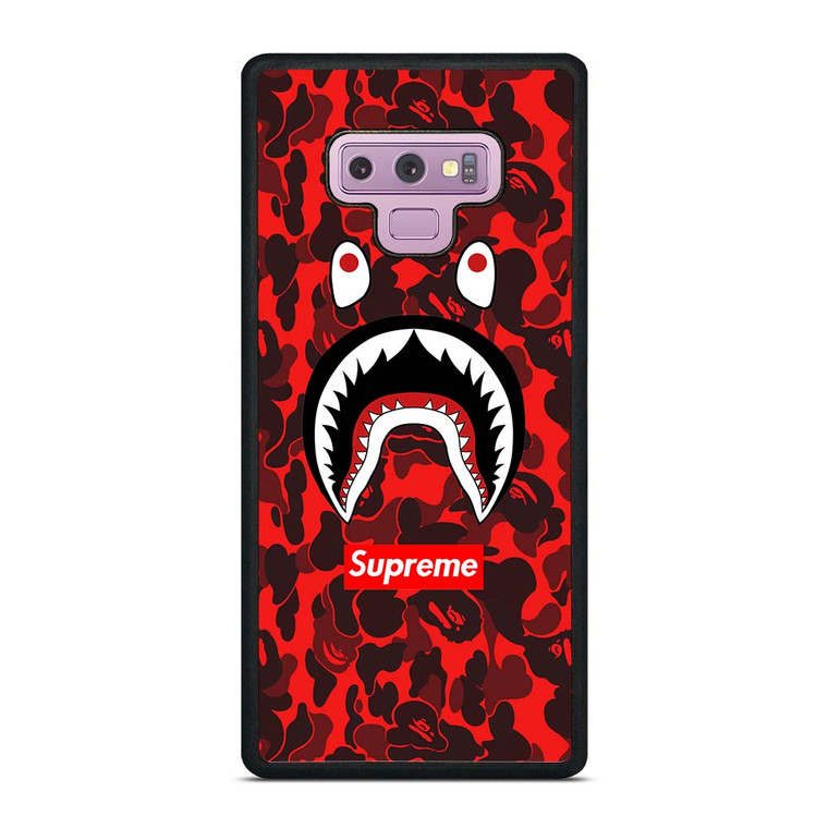BAPE SHARK SUPREME CAMO RED Samsung Galaxy Note 8 Case Cover