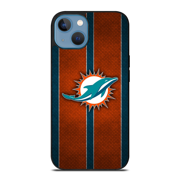 MIAMI DOPHINS NFL METAL STRIPE iPhone 13 Case Cover