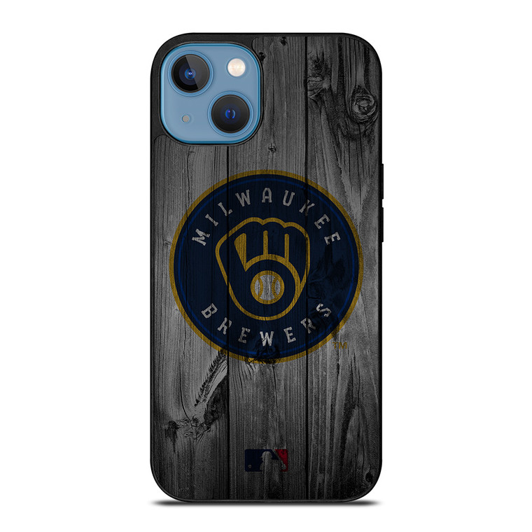 MILWAUKEE BREWERS BASEBALL MLB WOOD LOGO iPhone 13 Case Cover