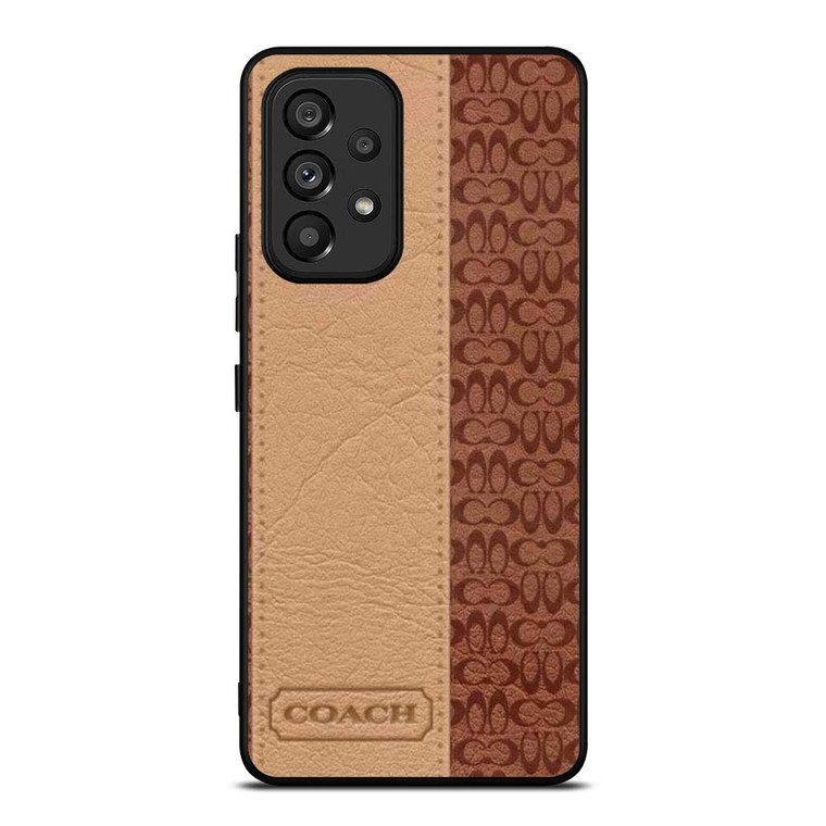 COACH NEW YORK BROWN LEATHER Samsung Galaxy A53 Case Cover
