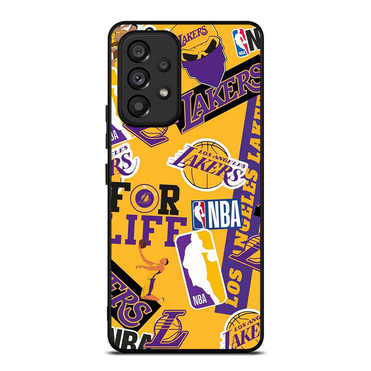 LA LOS ANGELES LAKERS STICKER BOMB Samsung Galaxy A53 Case Cover