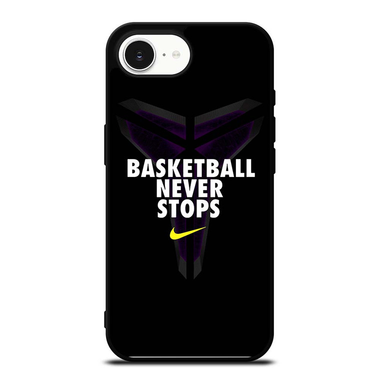 BASKETBALL NEVER STOPS BLACK MAMBA iPhone 16e Case Cover