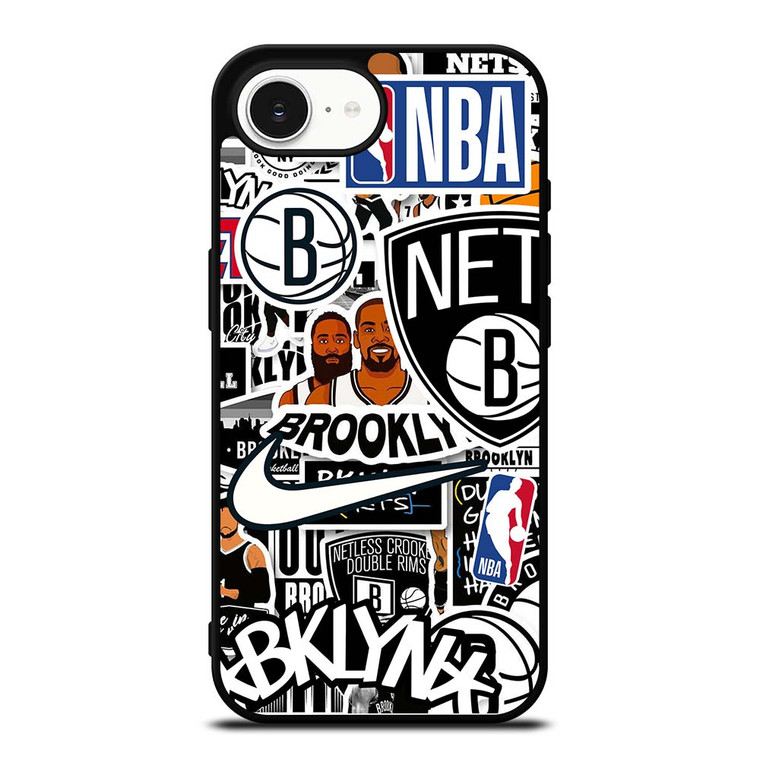 BROOKLYN NETS NBA STICKER BOMB iPhone 16e Case Cover