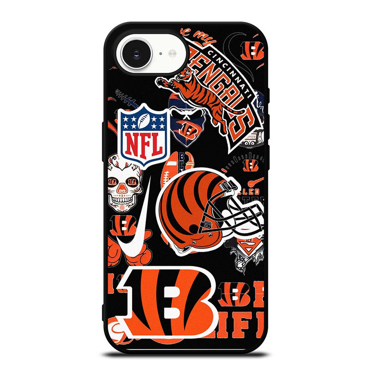 CINCINNATI BENGALS NFL STICKER BOMB iPhone 16e Case Cover