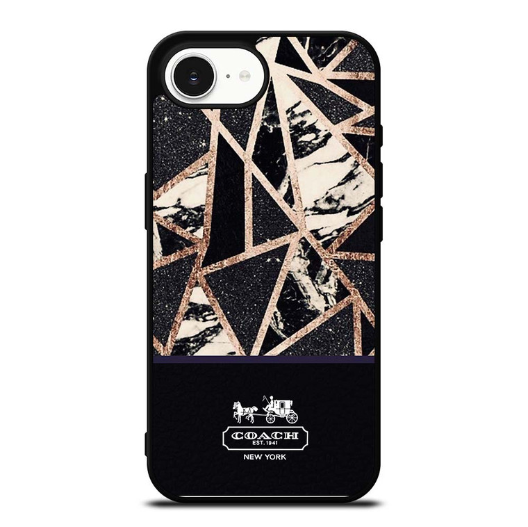 COACH NEW YORK GOLD BLACK TEXTURE iPhone 16e Case Cover