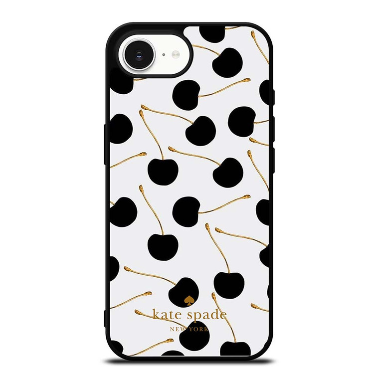 KATE SPADE NEW YORK LOGO BLACK CHERRIES iPhone 16e Case Cover
