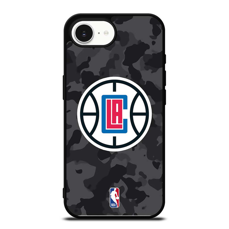 LOS ANGELES CLIPPERS BLACK CAMO iPhone 16e Case Cover LOS ANGELES CLIPPERS BLACK CAMO iPhone 16e Case Cover