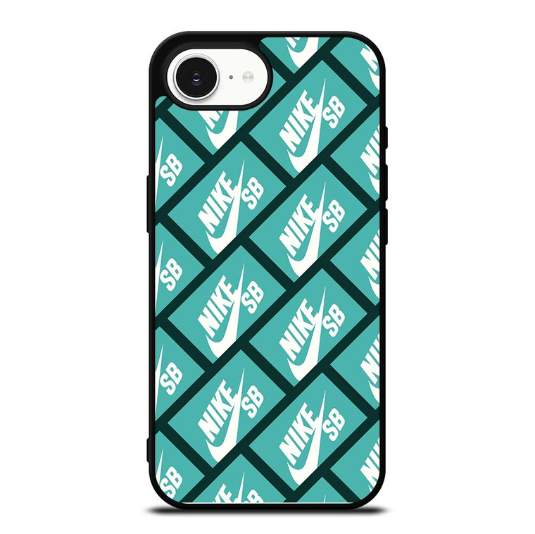 NIKE SB SKATEBOARD BOX PATTERN TURQUOISE iPhone 16e Case Cover