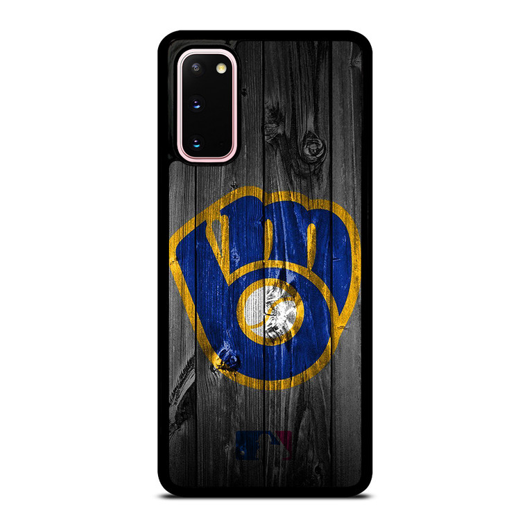 MILWAUKEE BREWERS MLB BASEBALL WOODEN LOGO Samsung Galaxy S20 Case Cover
