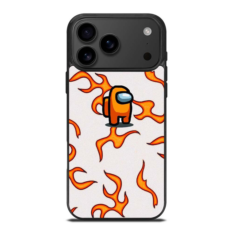 AMONG US ORANGE FLAMES iPhone 17 Pro Max Case Cover
