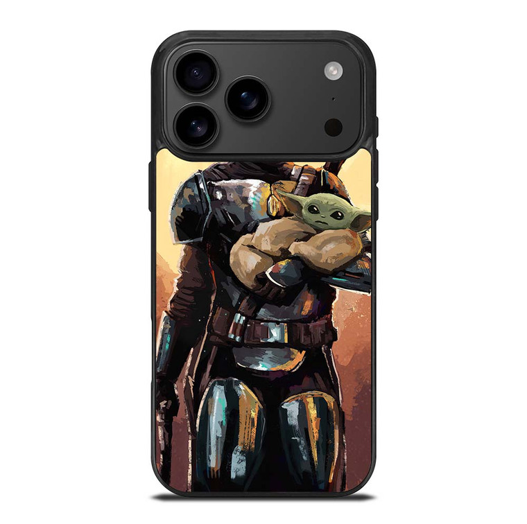 BABY YODA AND THE MANDALORIAN STAR WARS ART iPhone 17 Pro Max Case Cover