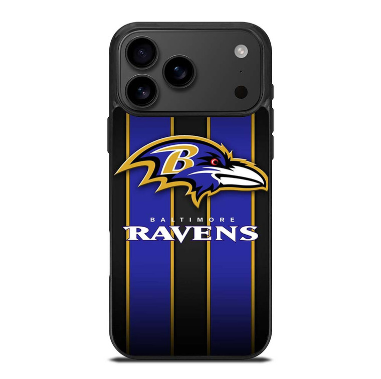 BALTIMORE RAVENS NFL STRIPE LOGO iPhone 17 Pro Max Case Cover