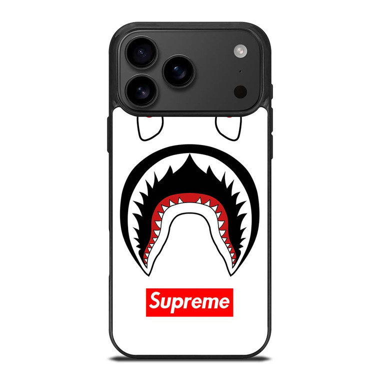 BAPE CAMO SHARK SUPREME WHITE iPhone 17 Pro Max Case Cover