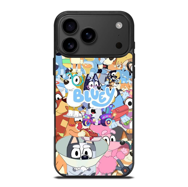 BLUEY CARTOON CHARACTERS COLLAGE iPhone 17 Pro Max Case Cover