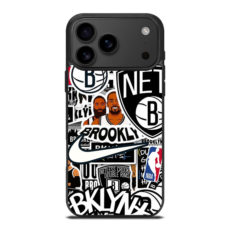 BROOKLYN NETS NBA STICKER BOMB iPhone 17 Pro Max Case Cover