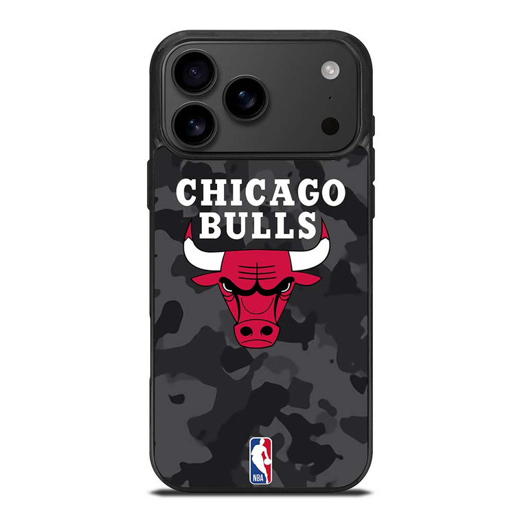 CHICAGO BULLS BLACK CAMO iPhone 17 Pro Max Case Cover