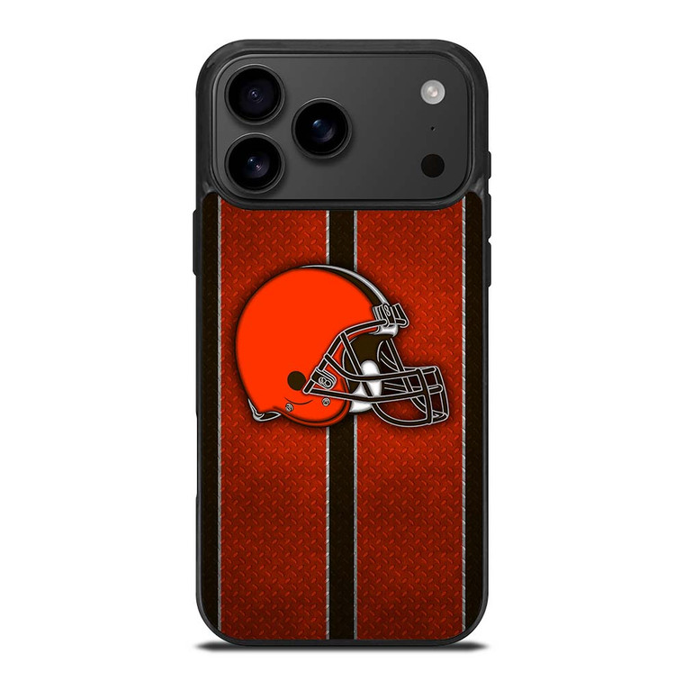 CLEVELAND BROWNS NFL METAL STRIPE iPhone 17 Pro Max Case Cover