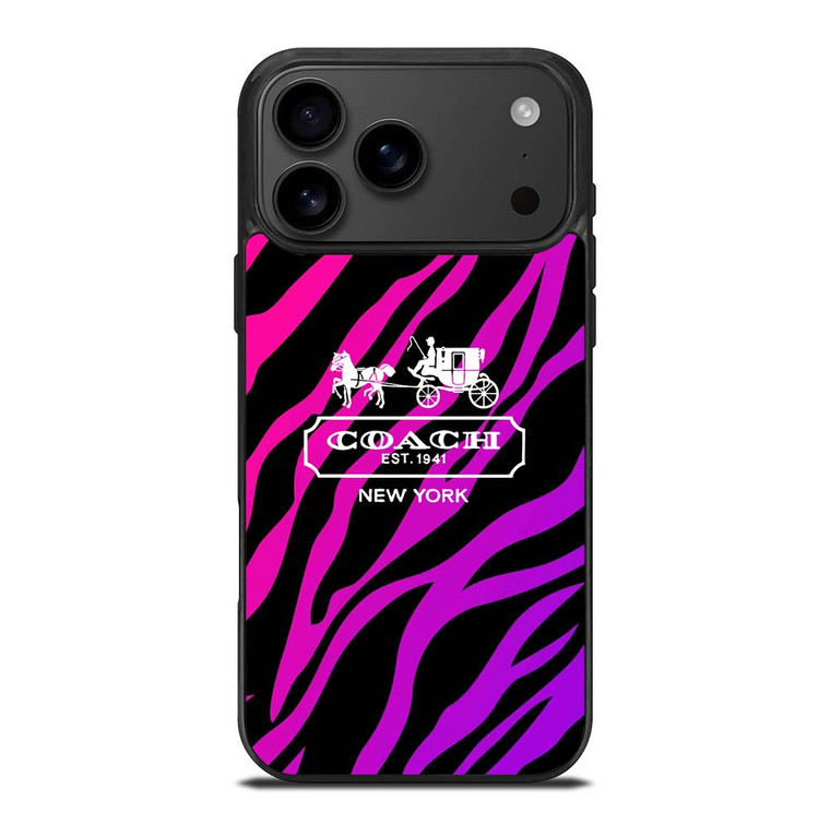 COACH NEW YORK BLACK VIOLET iPhone 17 Pro Max Case Cover