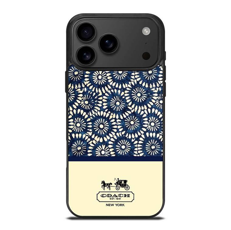 COACH NEW YORK BLUE FLORAL BATIK iPhone 17 Pro Max Case Cover
