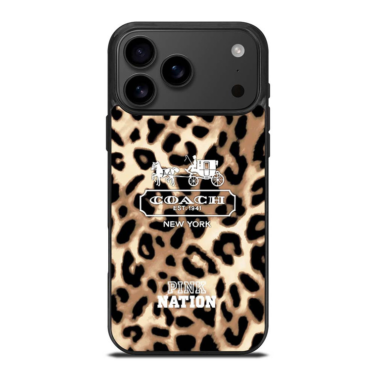 COACH NEW YORK PINK NATION LEPOARD iPhone 17 Pro Max Case Cover