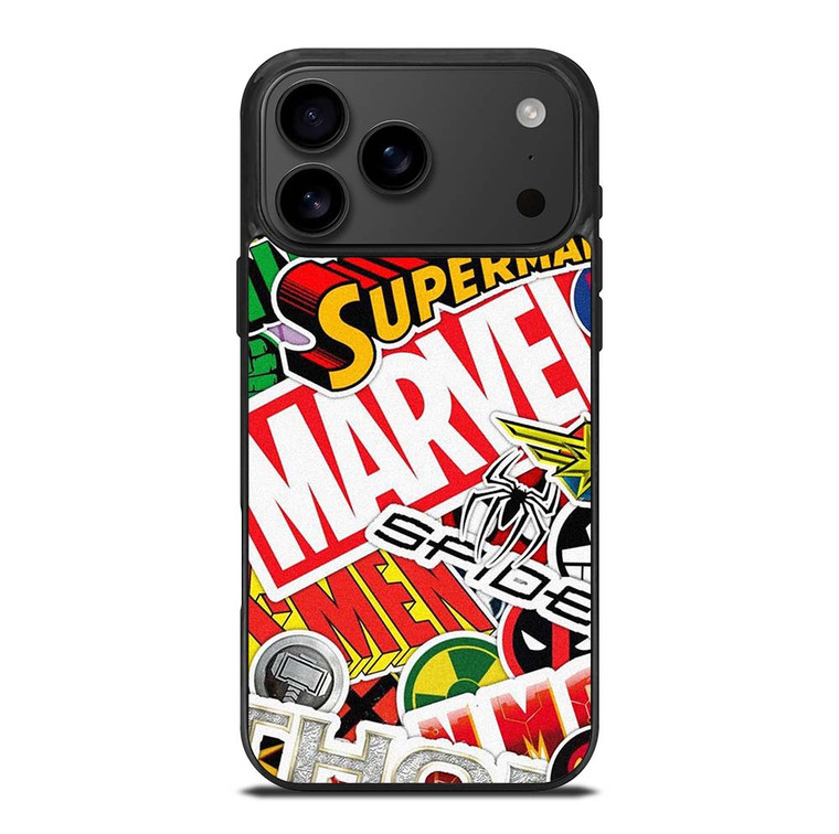 DC MARVEL SUPERHERO COLLAGE iPhone 17 Pro Max Case Cover