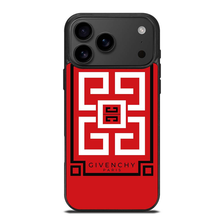 GIVENCHY PARIS ART LOGO RED iPhone 17 Pro Max Case Cover