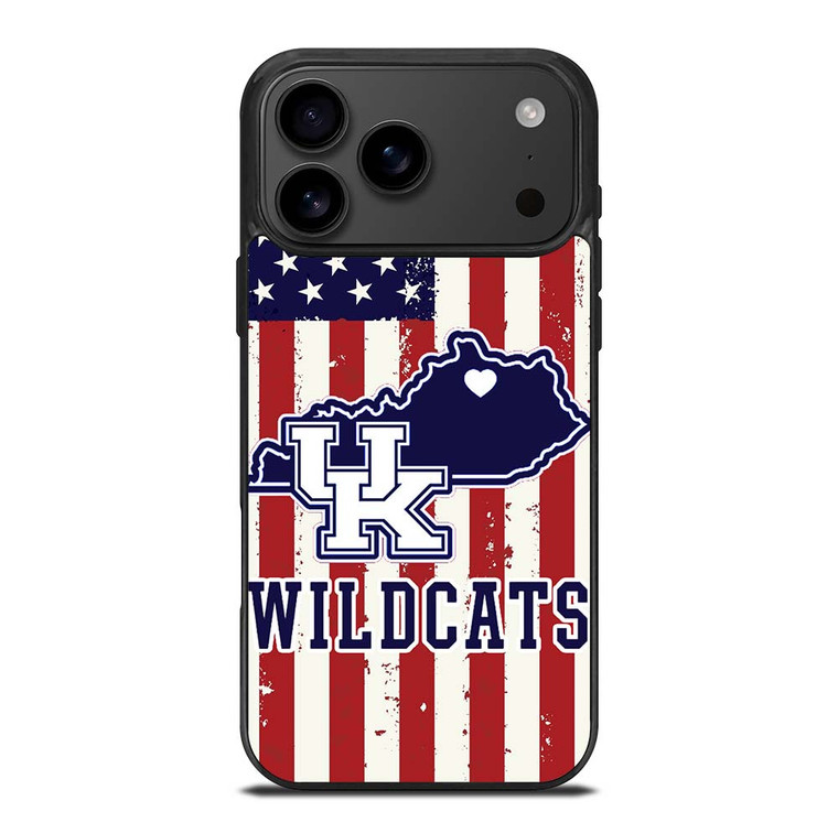 KENTUCKY WILDCATS AMERICAN FLAG iPhone 17 Pro Max Case Cover