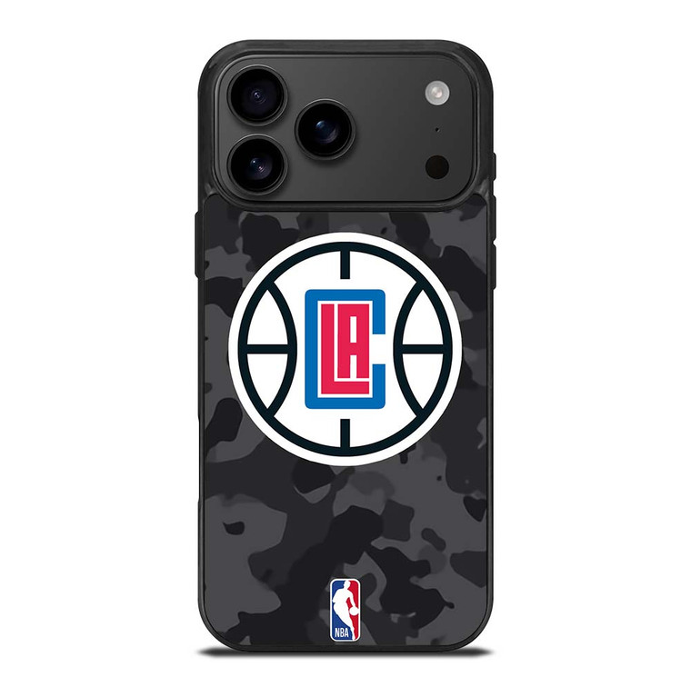 LOS ANGELES CLIPPERS BLACK CAMO iPhone 17 Pro Max Case Cover