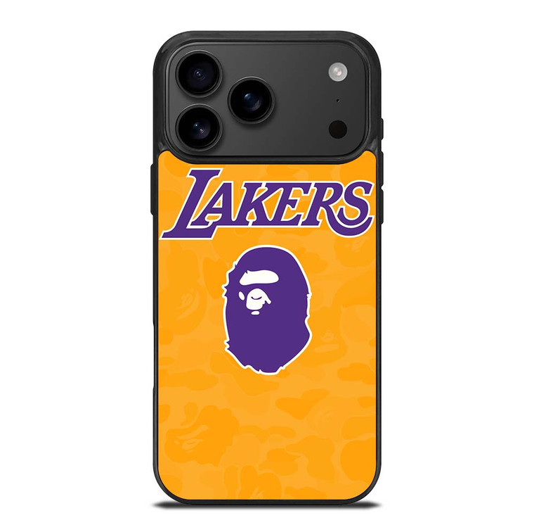 LOS ANGELES LAKERS X BAPE CAMO iPhone 17 Pro Max Case Cover