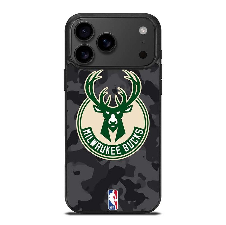 MILWAUKEE BUCKS BLACK CAMO iPhone 17 Pro Max Case Cover