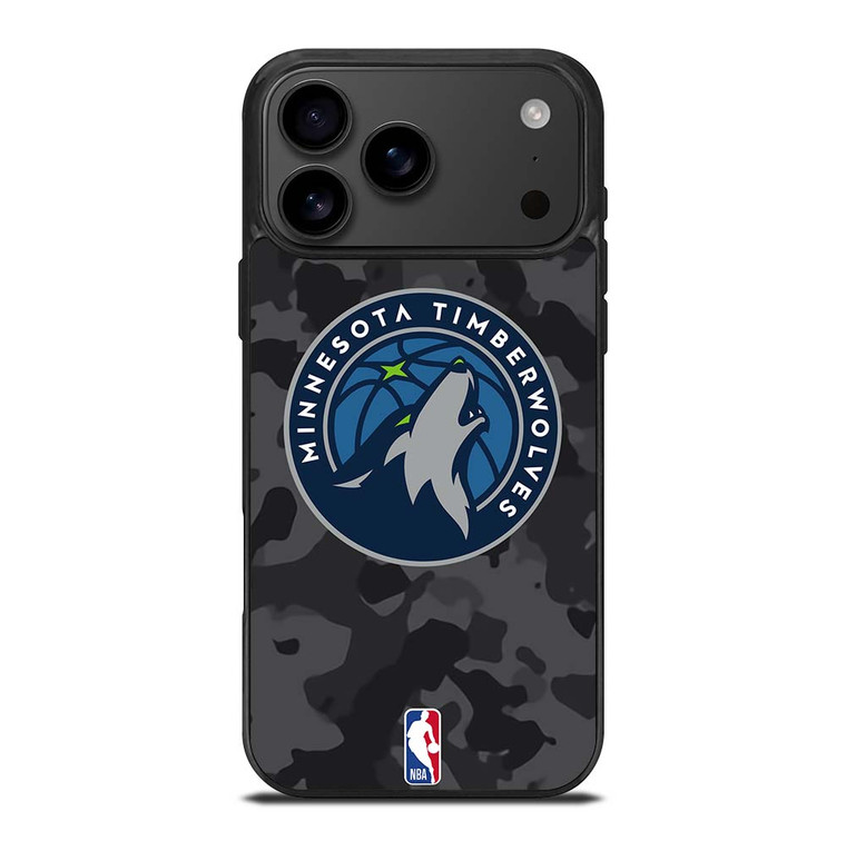 MINNESOTA TIMBERWOLVES BLACK CAMO iPhone 17 Pro Max Case Cover