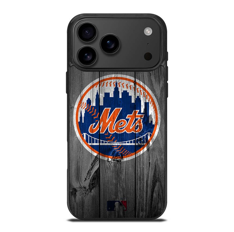NEW YORK METS BASEBALL MLB WOOD LOGO iPhone 17 Pro Max Case Cover