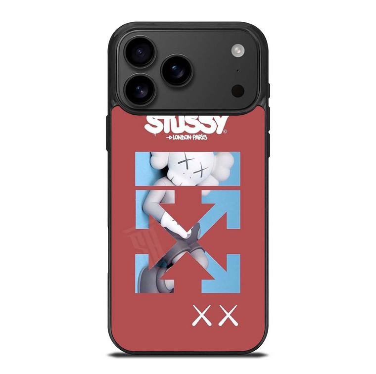 OFF WHITE STUSSY KAWS LOGO iPhone 17 Pro Max Case Cover