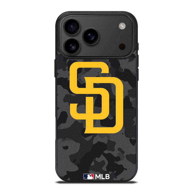 SAN DIEGO PADRES BASEBALL BLACK CAMO iPhone 17 Pro Max Case Cover
