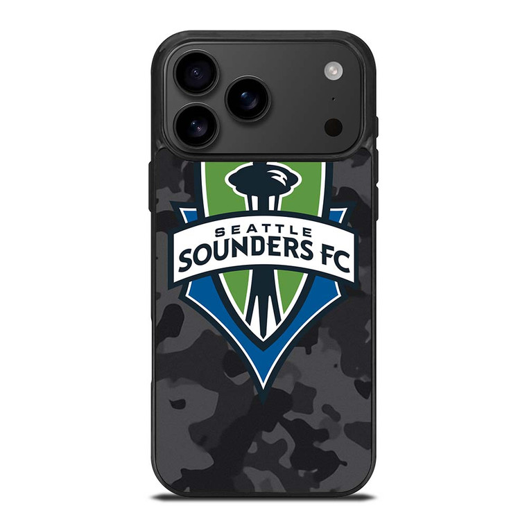 SEATTLE SOUNDERS FC MLS BLACK CAMO iPhone 17 Pro Max Case Cover