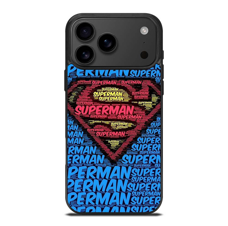 SUPERMAN TYPOGRAPHY LOGO iPhone 17 Pro Max Case Cover