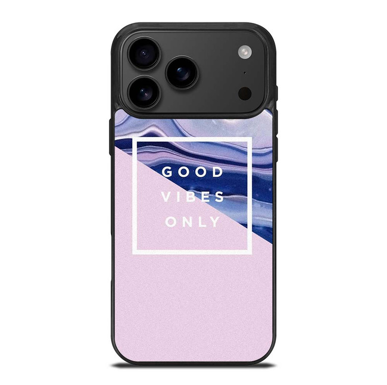 TUMBLR GOOD VIBES ONLY PINK MARBLE iPhone 17 Pro Max Case Cover