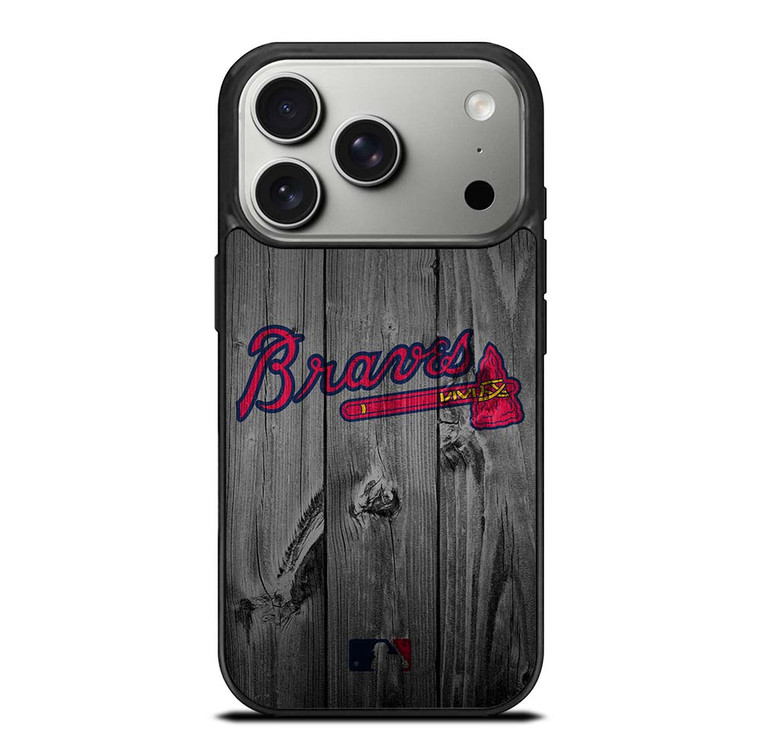 ATLANTA BRAVES BASEBALL MLB WOOD LOGO iPhone 17 Pro Case Cover