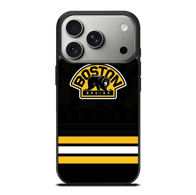 BOSTON BRUINS LOGO STRIPED iPhone 17 Pro Case Cover