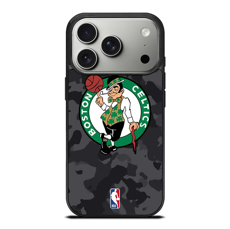 BOSTON CELTICS BLACK CAMO iPhone 17 Pro Case Cover