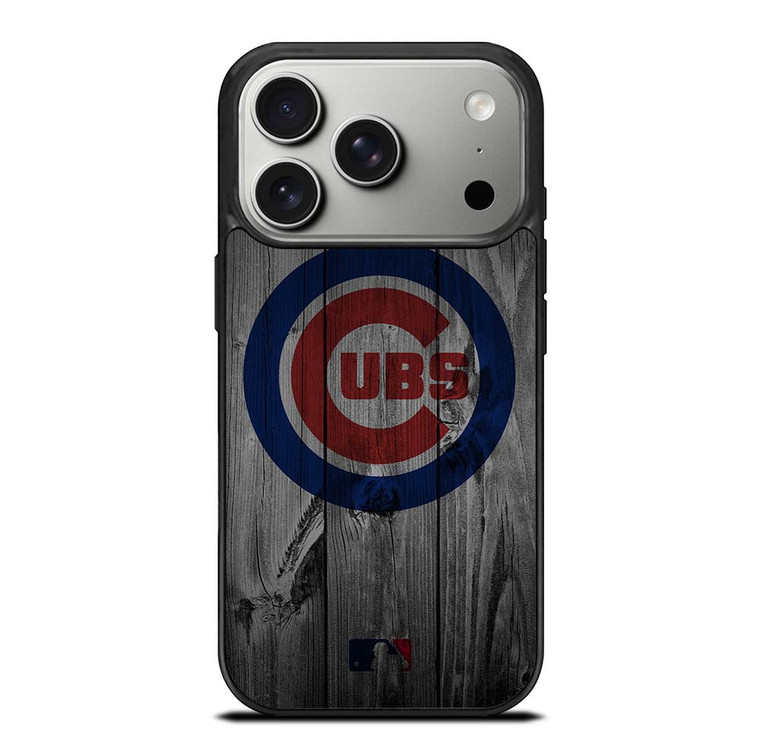 CHICAGO CUBS BASEBALL MLB WOOD LOGO iPhone 17 Pro Case Cover